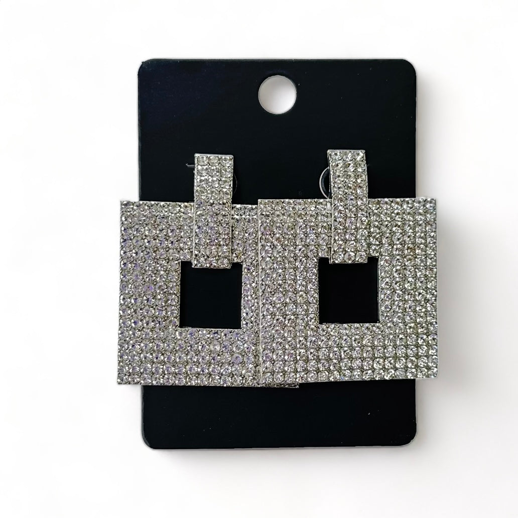 Silver Square Earring