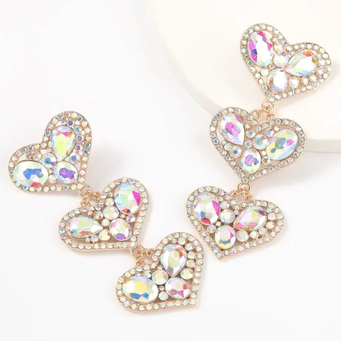 Rhinestone Love Earrings