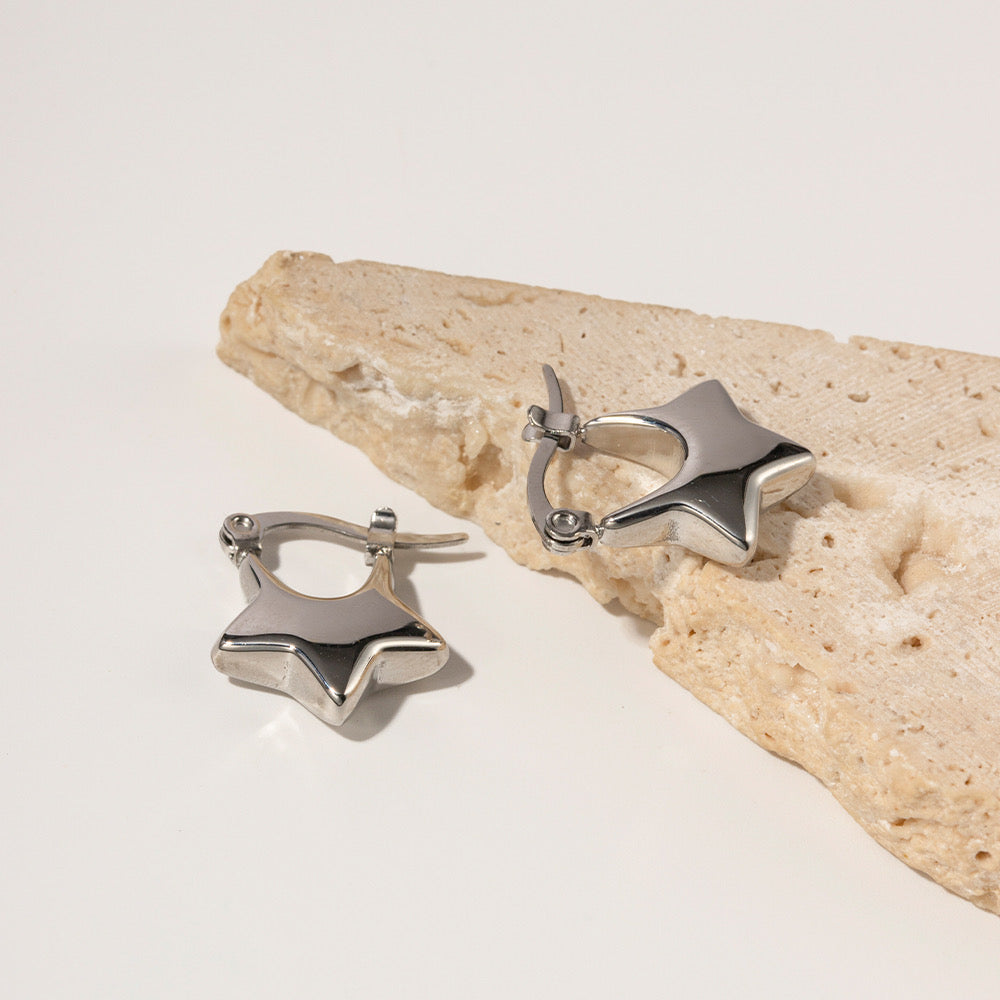Silver Star Earrings