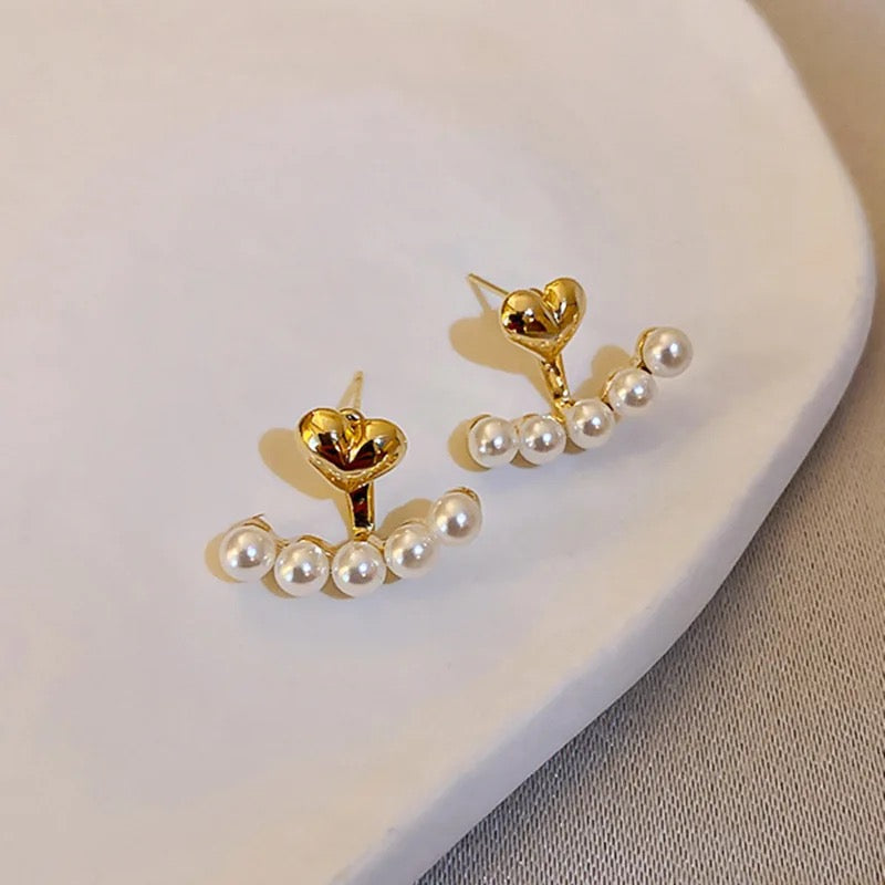 Pearl Heart Earrings