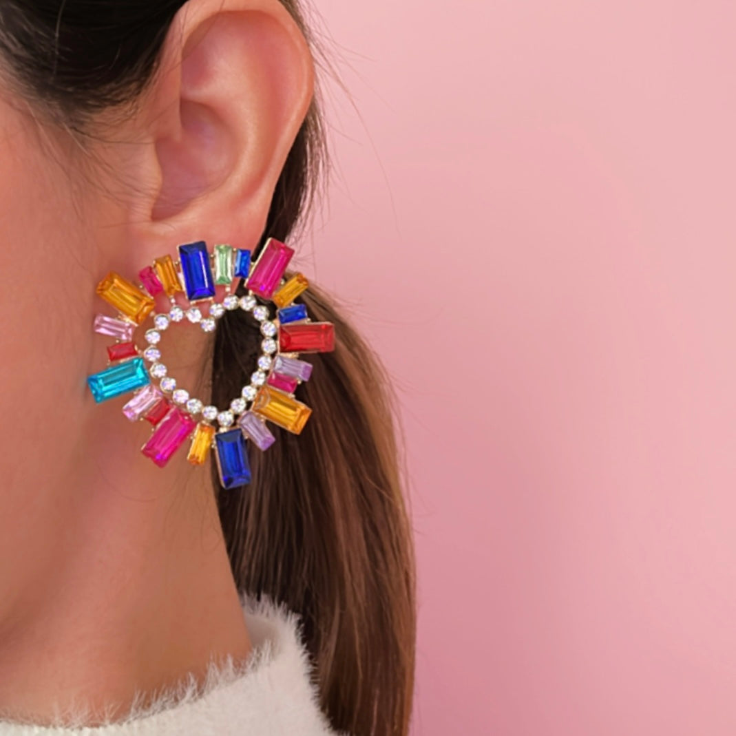 Multicolor heart Earrings