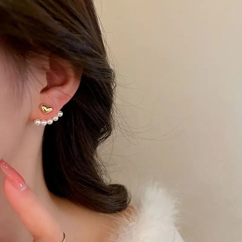 Pearl Heart Earrings