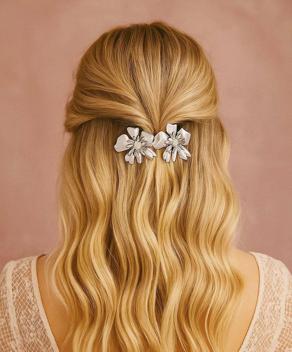 Flower Hair clip silver