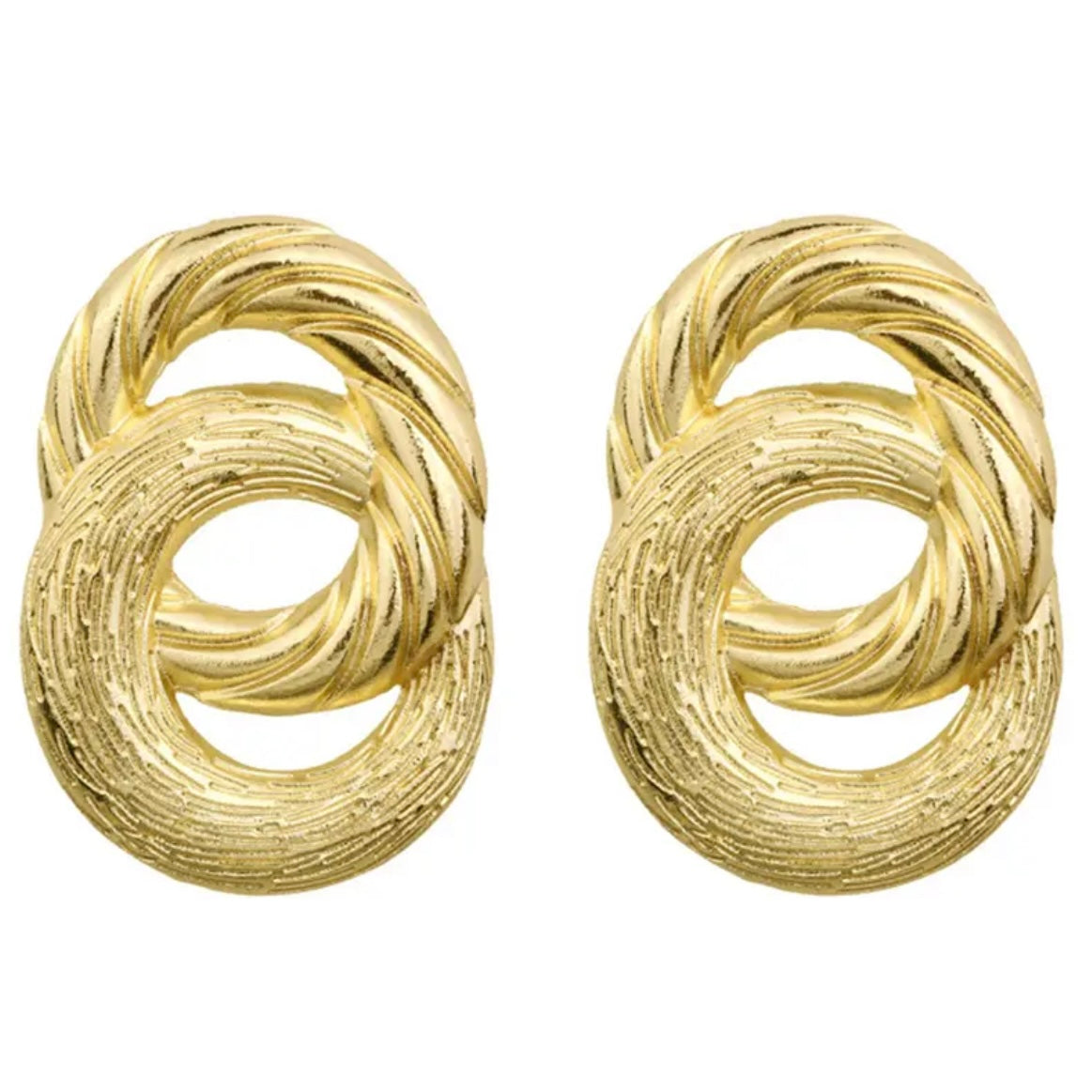 Golden Double Circle Earring