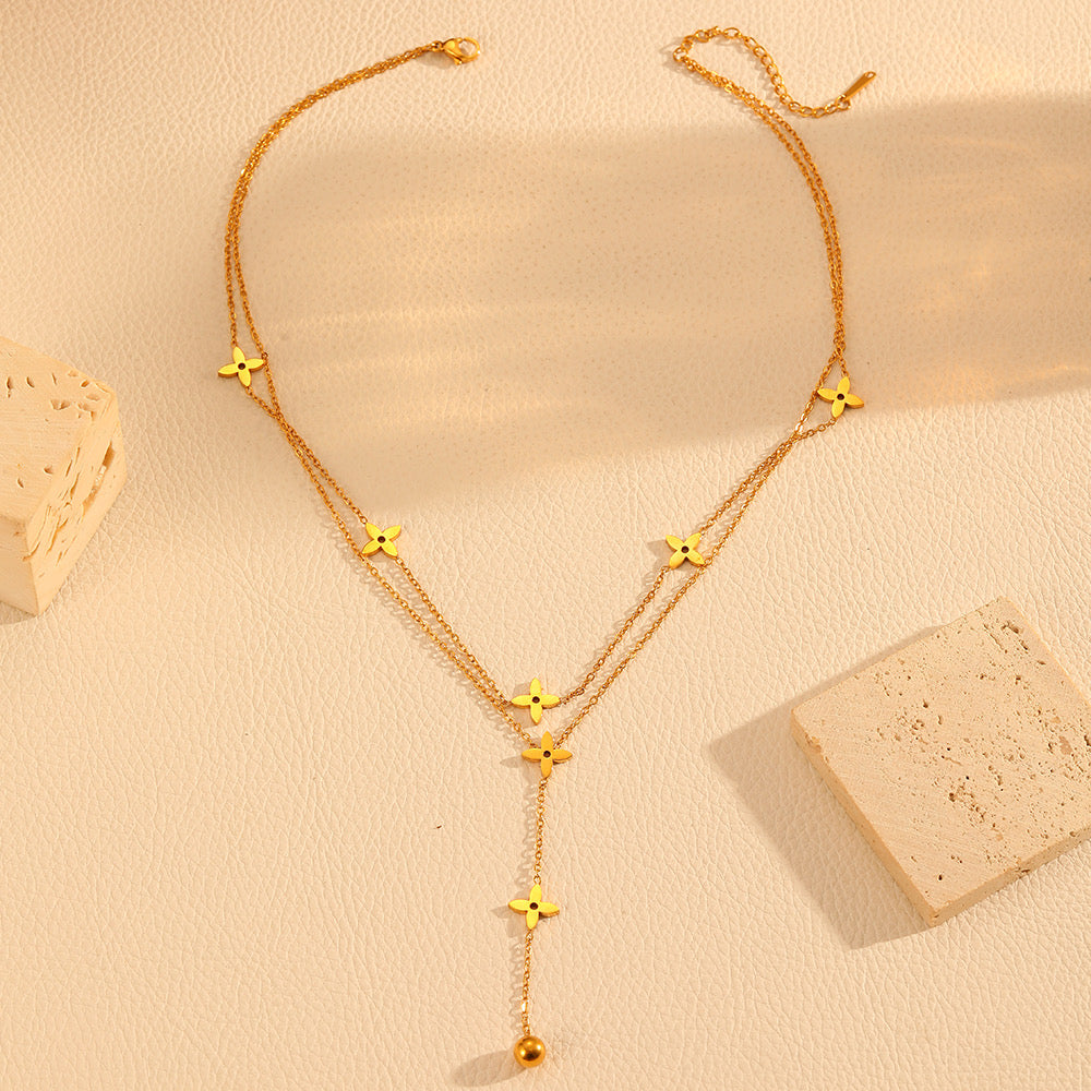 Double Flower Necklace