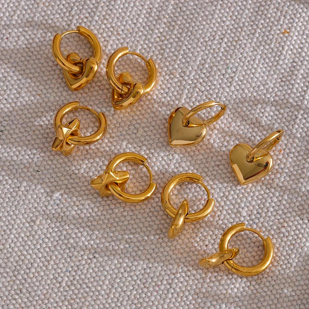Charm Moon Hoop Earrings