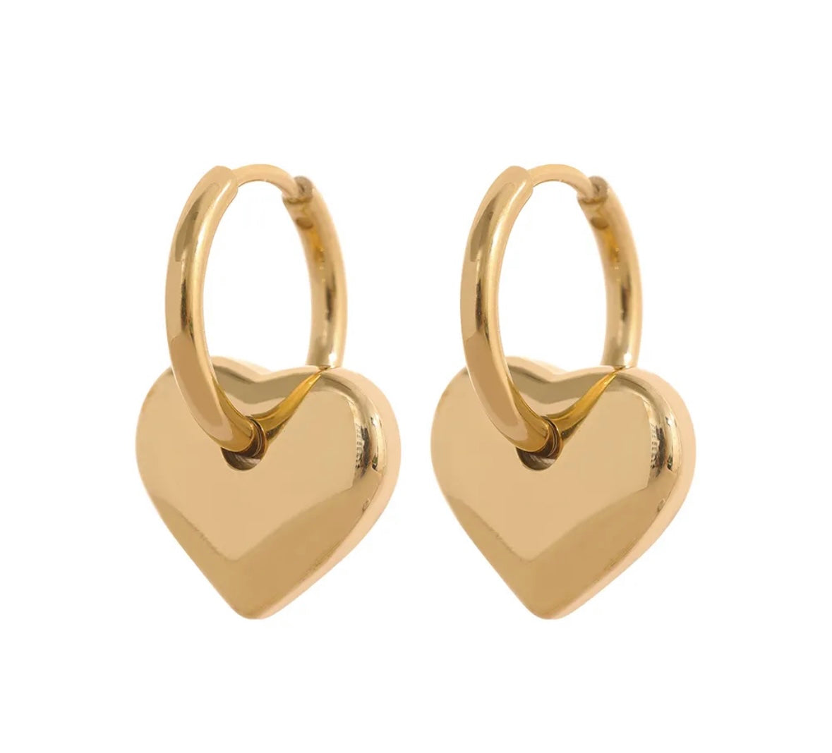 Charm Heart Hoop Earrings