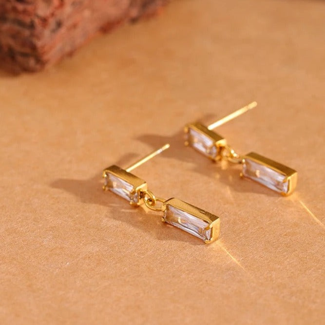 White Square Earrings