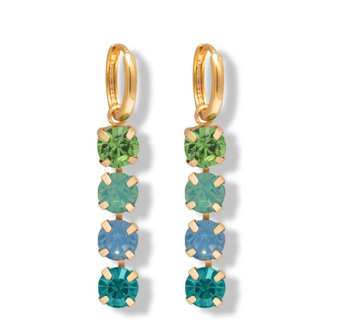 Color Crystal Drop Earrings
