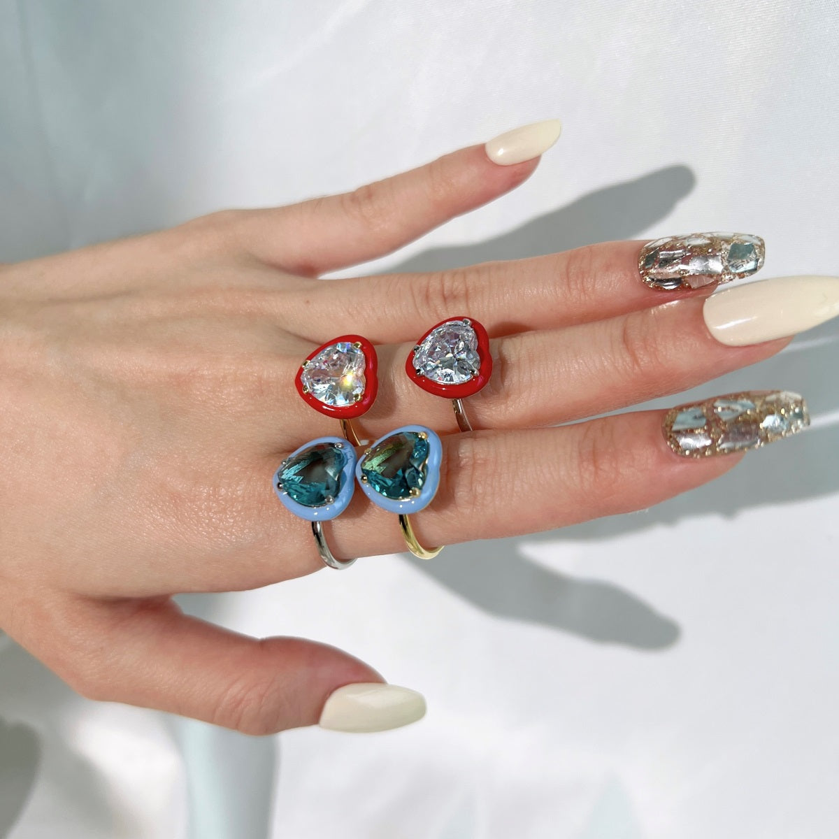 Blue-Gold Heart Ring