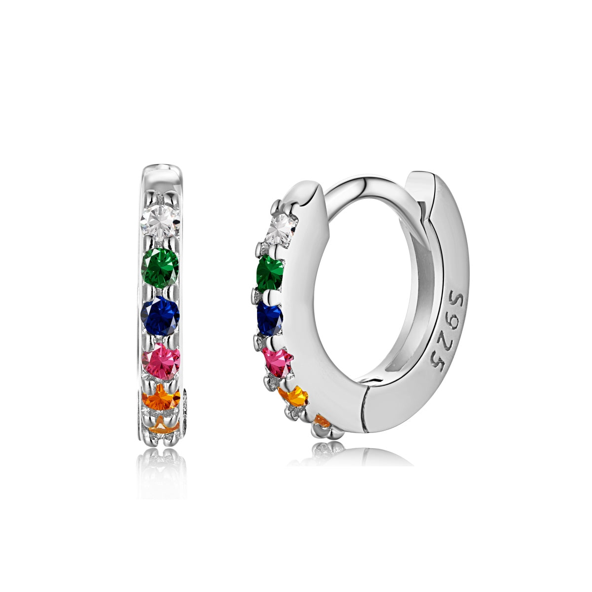 Stone Hoop Earrings