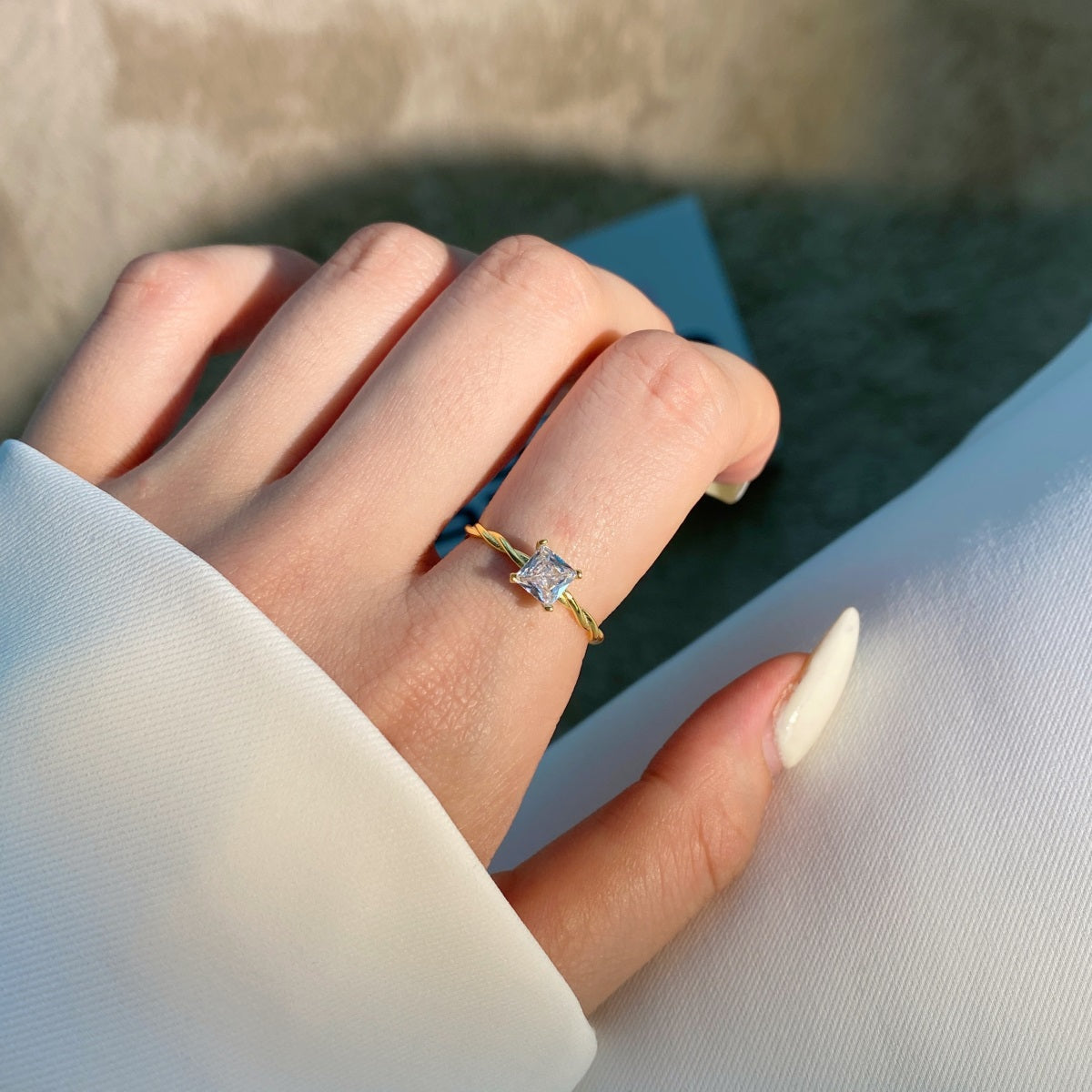 Twisted Solitaire Ring