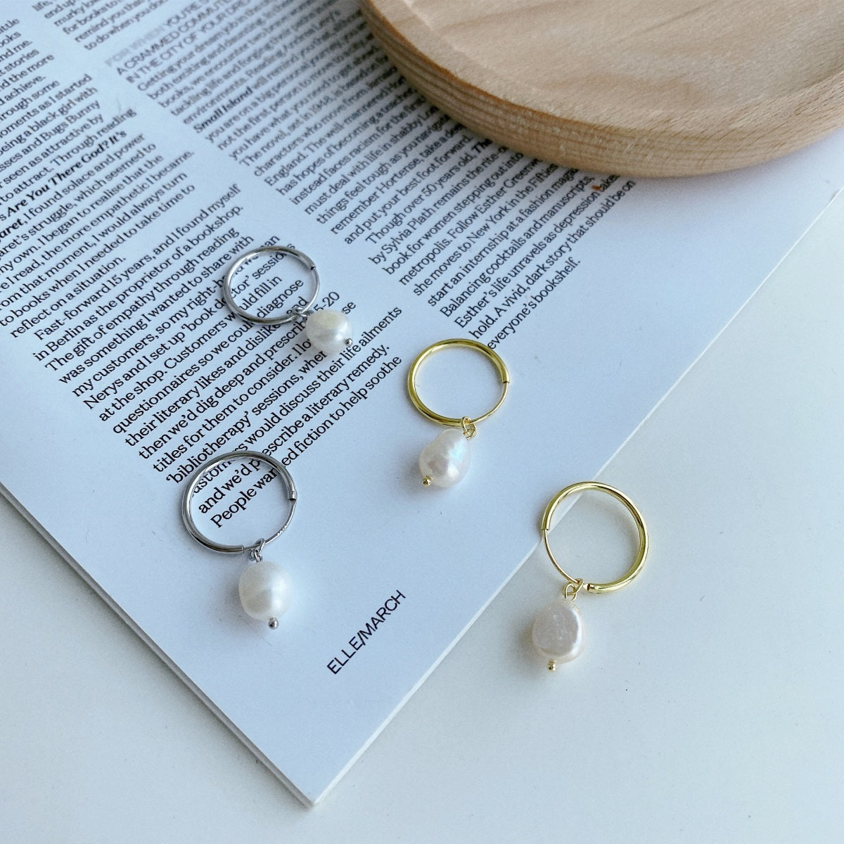 Pearl Hoop Earrings