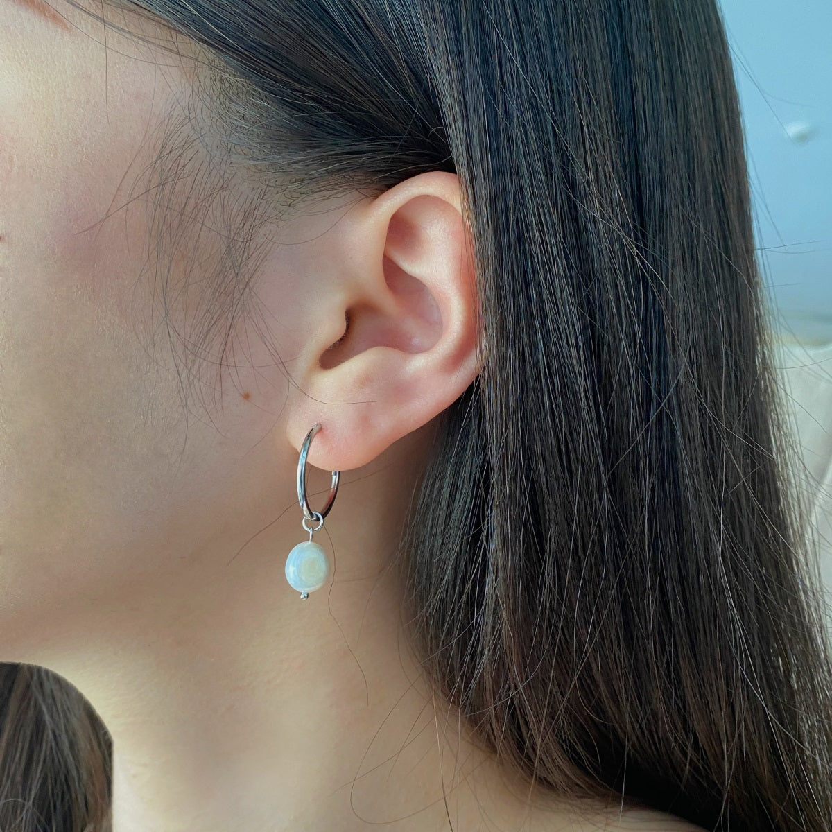 Pearl Hoop Earrings