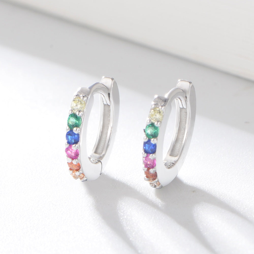 Stone Hoop Earrings