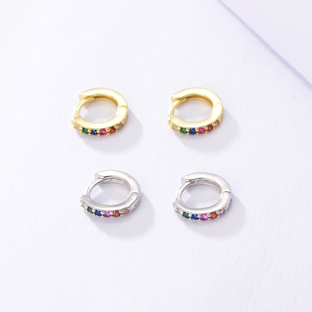Stone Hoop Earrings