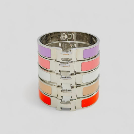 silver H Bangles