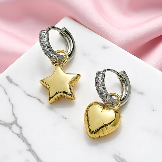 Star Heart Earrings