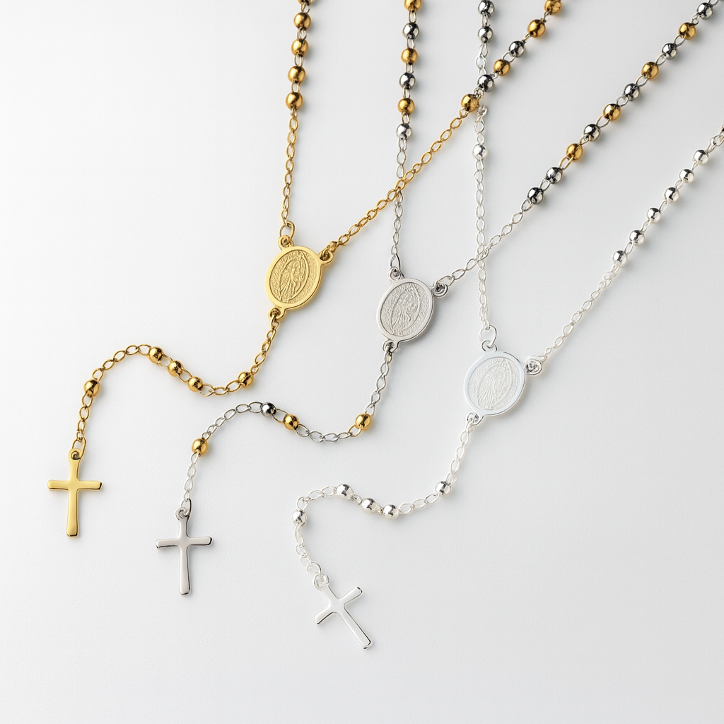 Guadalupe Rosary Necklace – Stainless Steel