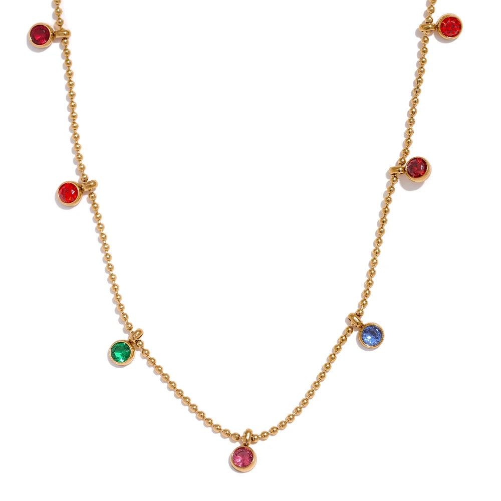 Colorful Cubic Zircon Necklace