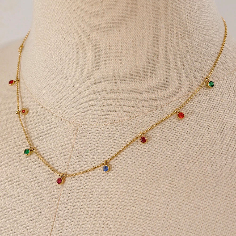 Colorful Cubic Zircon Necklace