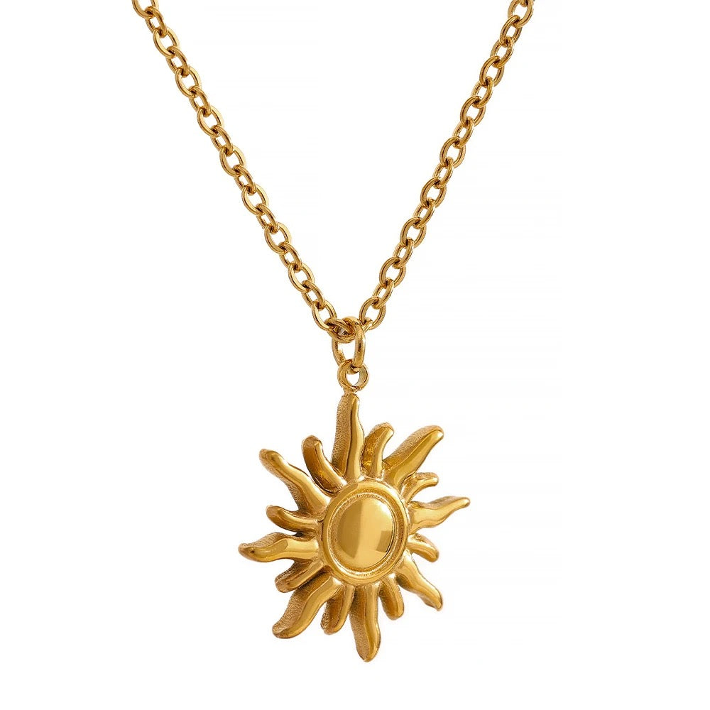 Sun Flower Pendant Necklace