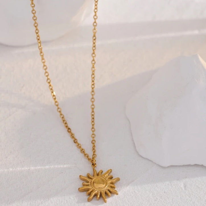 Sun Flower Pendant Necklace