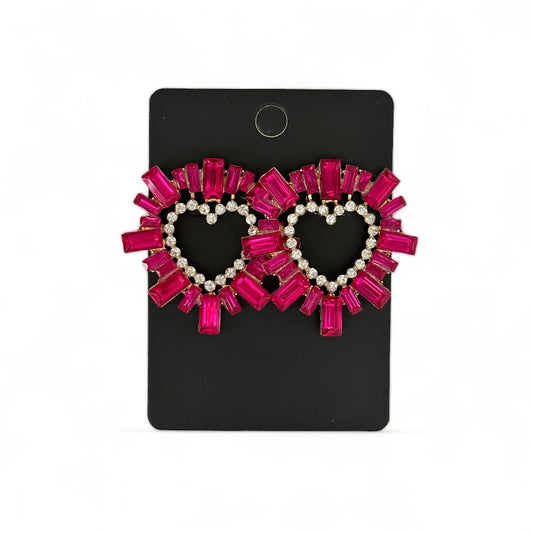 Fuchsia heart Earrings