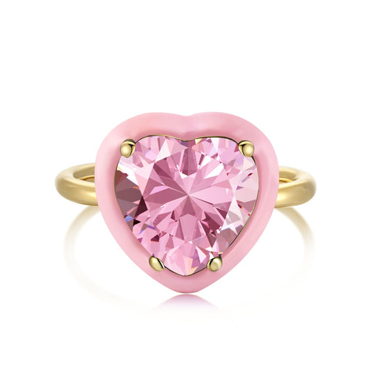 Pink-Gold Heart Ring