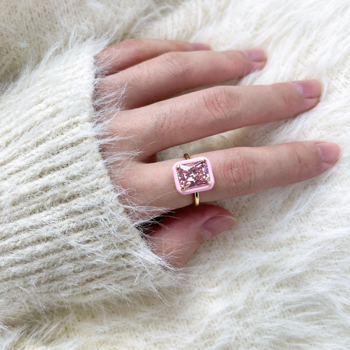 Pink  Square Ring