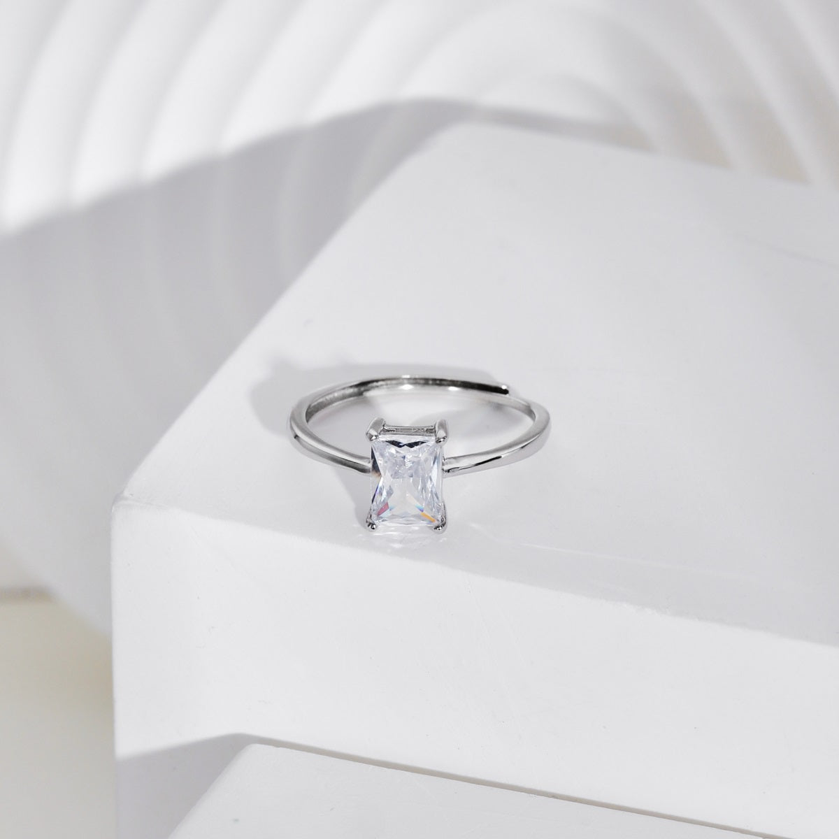 Square Solitaire Ring